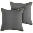 thumbnail image 4 of Sunbrella Charcoal Grey with Ivory Corded Indoor/ Outdoor Pillow Set (Set of 2) 20 in x 20 in, 4 of 5