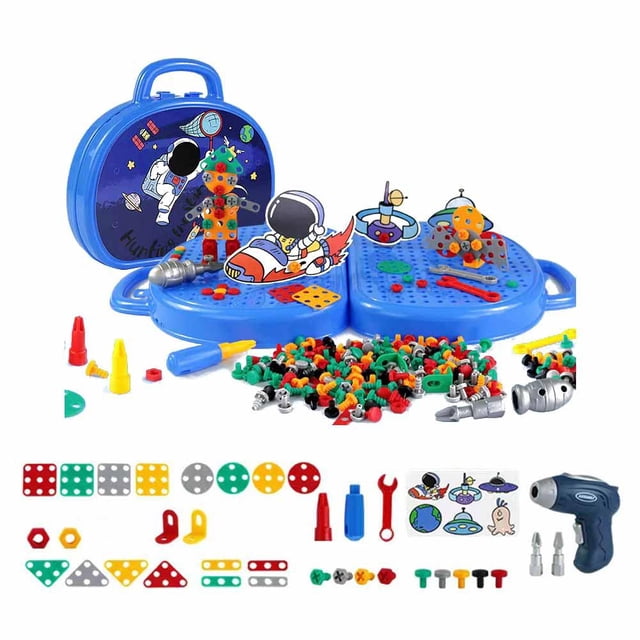 Creative Kids Magic Play Toolbox & Bear Drill Toy, Educational Screw Assembly & Disassembly Set, Hand-Eye Coordination & Problem Solving Activity for Children