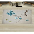 thumbnail image 1 of Japanese Decorative Rug, Cherry Blossom Sakura Tree Branches Romantic Spring Themed Watercolor Picture, Quality Carpet for Bedroom Dorm and Living Room, 6 Sizes, Azure Blue, by Ambesonne, 1 of 1