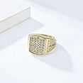 thumbnail image 3 of PAURO Men's Stainless Steel Round Cubic Zirconia Micro Pave Wedding Band Ring Gold Size 12, 3 of 5