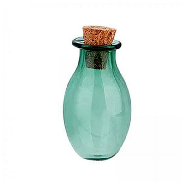AMLESO 3xMini Glass Bottles Vials Cork Stoppers Empty Spell Jars Clear Wishing Bottle Green 3 Pcs