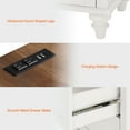 thumbnail image 7 of Set of 2 Nightstand with Charging Station, Bedside Table Built-in Outlets, Wood End Table with Drawer and Storage for Living Room, Bedroom,White/Oak, 7 of 7