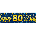 thumbnail image 4 of Blue Backdrop Banner with Golden Happy 80th Birthday Text Balloons and Star Decors Birthday Party Photography Props Birthday Decoration Party Supplies, 4 of 8