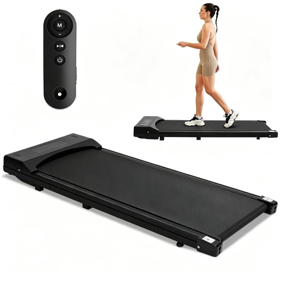 Under Desk Treadmill, Ultra Slim Portable Walking Pad with Remote Control, 0.5-5 MPH Speed, LED Display, Compact Under Desk Walking Jogging Machine for Home Office Use, Easy Storage, 200LBS Capacity