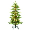 thumbnail image 4 of Flower Dance® 4ft Christmas Tree with 100 Warm White LED Lights, 298 PE+PVC Tips, Auto-Unfold Memory Wire, Hinged Structure & Stable Metal Stand – Easy Assembly Holiday Tree, 4 of 13
