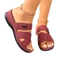 thumbnail image 4 of Bkhluea Women Wedge Slide Sandals Dual Strap Slip On Shoes Comfortable For Casual Home Travel Daily Outdoor Walking, 4 of 7