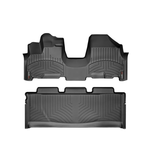 WeatherTech Custom Fit FloorLiners compatible with 2005-2010 Honda Odyssey - 1st Row Over-The-Hump & 2nd Row, Black