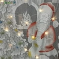 thumbnail image 4 of BadPiggies Christmas LED Lights Lace Curtains Panel Santa Claus Snowman Curtain for Xmas Party Holiday Window Living Room Decor, 4 of 8