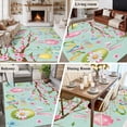 thumbnail image 5 of Non-Slip Rug Pad Rugs Happy Easter Egg Bunny Ear Rectangle Area Rugs 5x7Ft Soft Carpet Pads for Living Room Kids Room, Spring Floral Branch Teal Green, 5 of 9