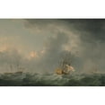 thumbnail image 3 of Charles Brooking 14x11 Black Modern Framed Museum Art Print Titled - English Ships Running Before a Gale (Before 1759), 3 of 5