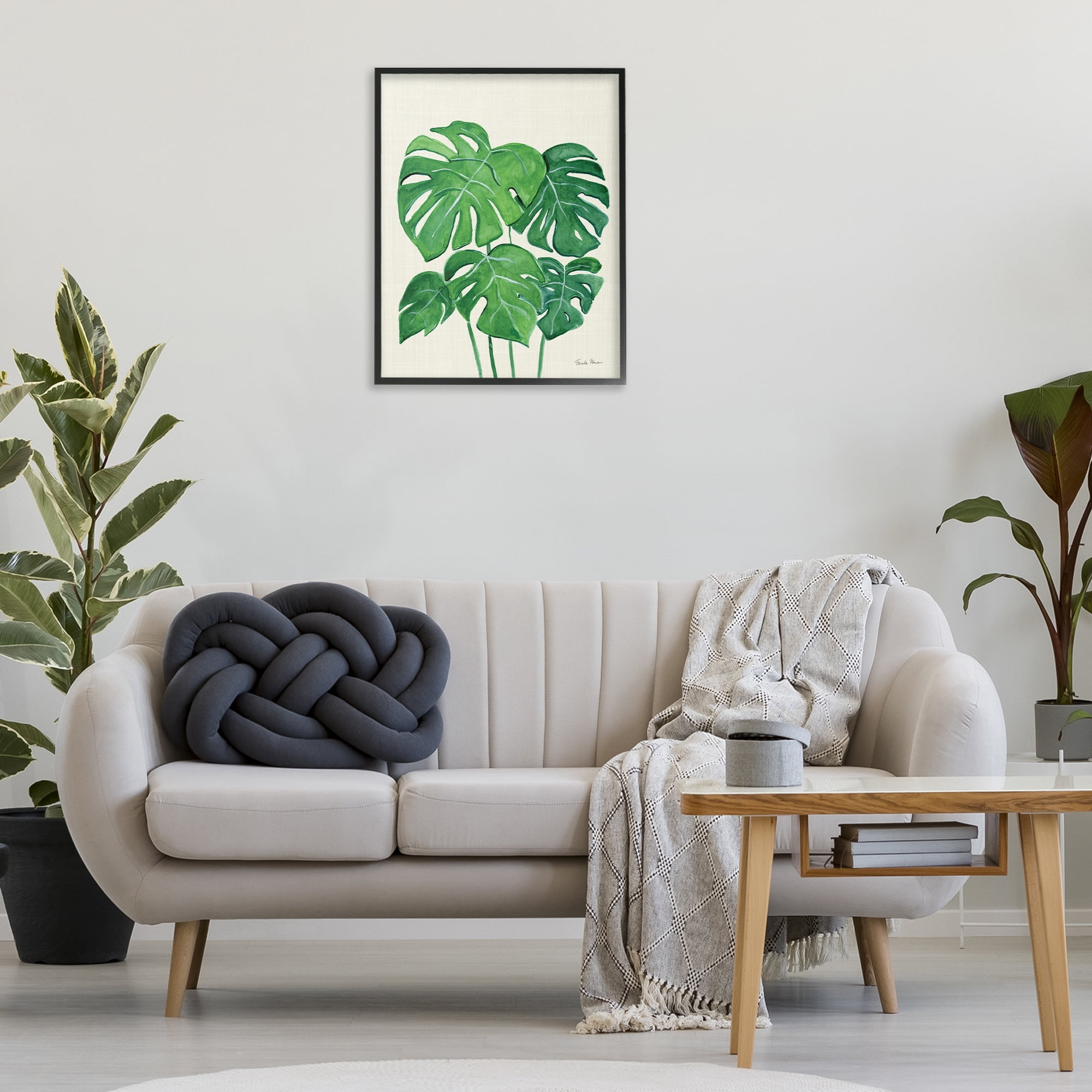 Stupell Industries Green Monstera Bundle Botanical & Floral Painting Black Framed Art Print Wall Art, 24 x 30