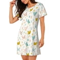 thumbnail image 2 of Fotbe Chicken Bata de Dormir para Mujer con Estampado, Camisón de Algodón de Manga Corta, Ropa de Dormir Casual, 2 of 6