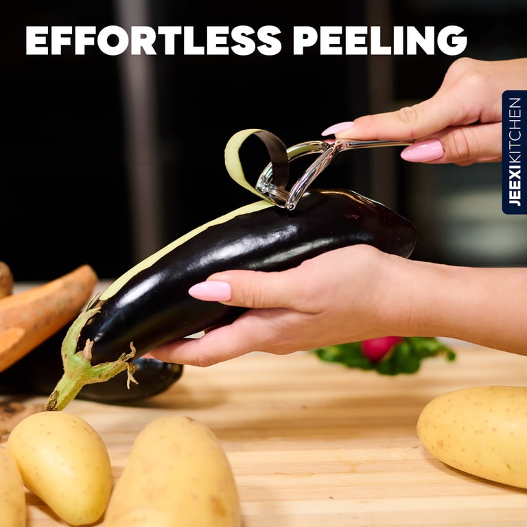 JEEXI Vegetable Peelers 2-Pack, Stainless Steel photo 4
