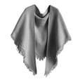 thumbnail image 3 of Uaswgudfs Women's Solid Color Triangle Fringe Shawl Wrap Autumn Winter Outerwear Versatile Scarf Stole Casual Outfit Gray Free Size, 3 of 4