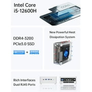 MINISFORUM NAB6 Lite Mini PC Core i5-12600H(12C/16T, up to 4.5 GHz) Mini Computer 32GB RAM + 512GB SSD, 2xHDMI + 2xUSB-C 4K@60Hz Outputs, 2x2.5G LAN, 4xUSB3.2, Intel Iris Xe Graphics Desktop Computer