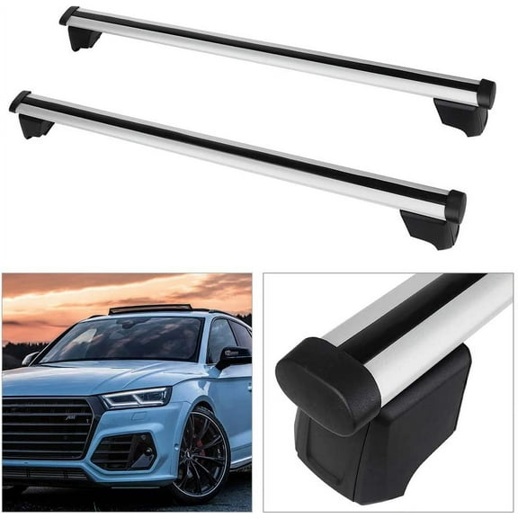 CCIYU Cargo Racks for Q5 2012-2015,for SQ5 2012-2015 Rooftop Luggage Canoe Kayak Carrier Rack Silver Roof Rack Cross Bar - Fits Side Rails Models ONLY