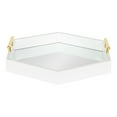 thumbnail image 3 of Kate and Laurel Lipton Modern Hexagon Mirrored Tray, 18 x 18, White and Gold, Midcentury Decorative Serving Tray for Storage and Display, 3 of 8