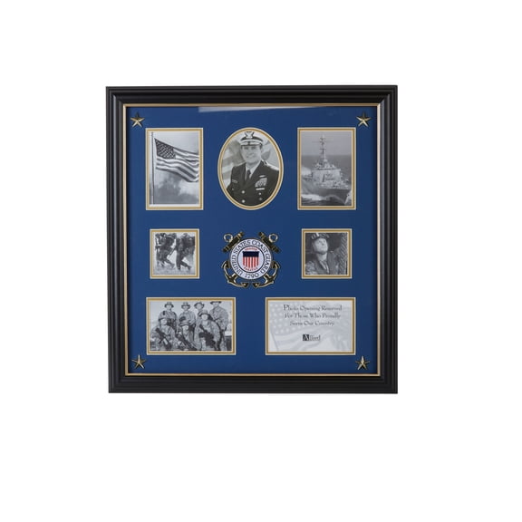Allied Frame US Coast Guard Medallion 7 Picture Collage Frame with Stars