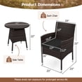 thumbnail image 3 of Costway 3 Piece Patio Furniture Set, Hand-Woven PE Wicker Conversation Set with Armchairs Mix Brown&Black, 3 of 10