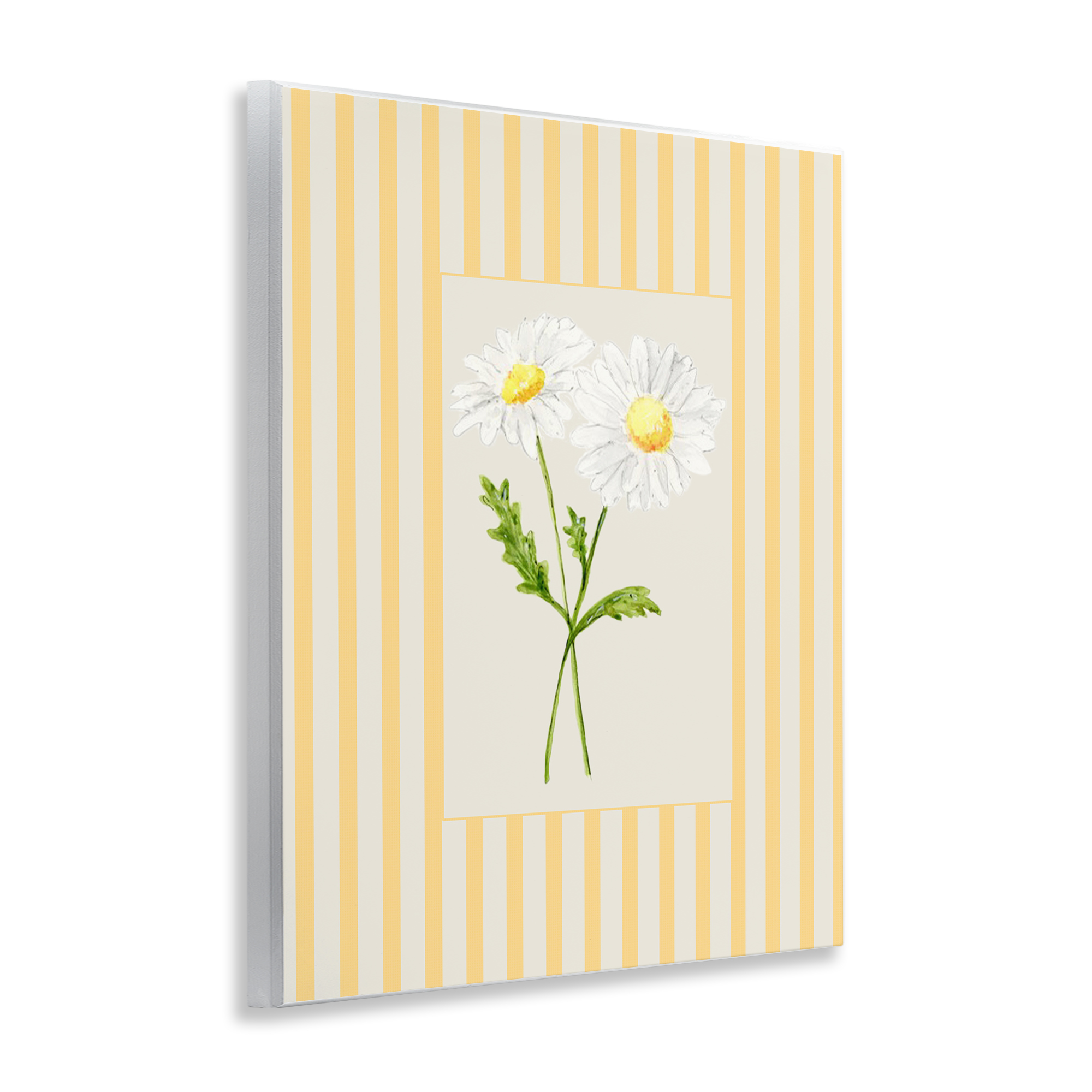Yellow Stripe Daisy Wall Plaque Art, design by Lisa Wehmeyer