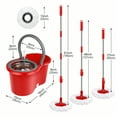 thumbnail image 3 of Spin Mop And Bucket With Wringer Set, 360° Mop And Bucket System With 3 Microfiber Mop Refills And 61" Extended Handle For Floor Cleaning, 3 of 9