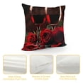 thumbnail image 4 of Throw Pillow Covers Red Wine Glass with Red Rose Black Design Square Pillowcase for Home Decor Sofa Car Bedroom Pillow case, 4 of 5