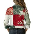 thumbnail image 4 of Endives Women's Long Sleeve Shirt Retro Floral Printed Shirt Satin Button Dwon Shirt Vacation Womens Blouse Spring Outfit Red, 4 of 7