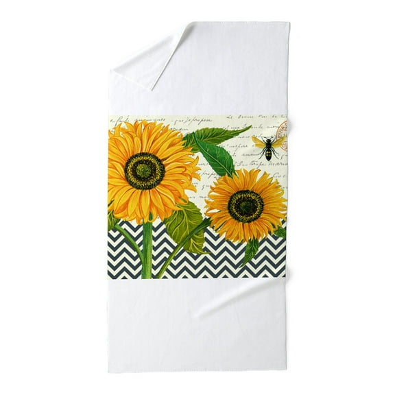CafePress - Modern Vintage Sunflower - Large Beach Towel, Soft 30"x60" Towel with Unique Design