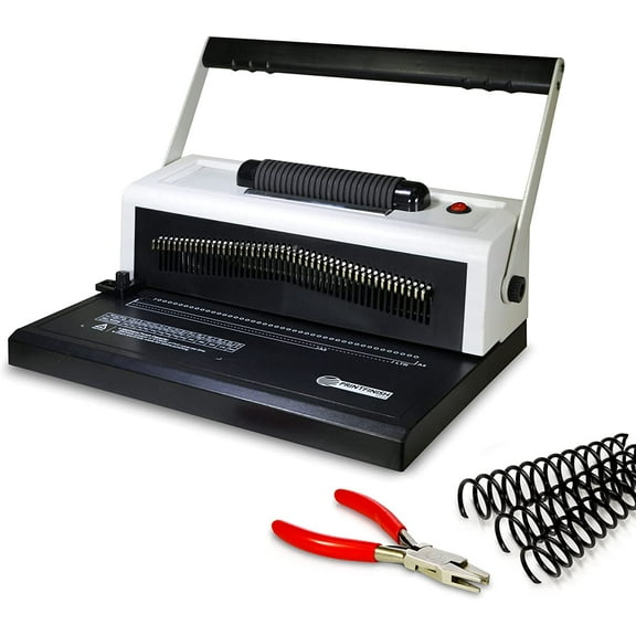 S25A Coilbind Coil Punch & Binding Machine Free Crimper & 8mm Plastic COILS Box of 100pcs