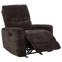 Navarro Chenille Upholstered Glider Recliner Dark Brown