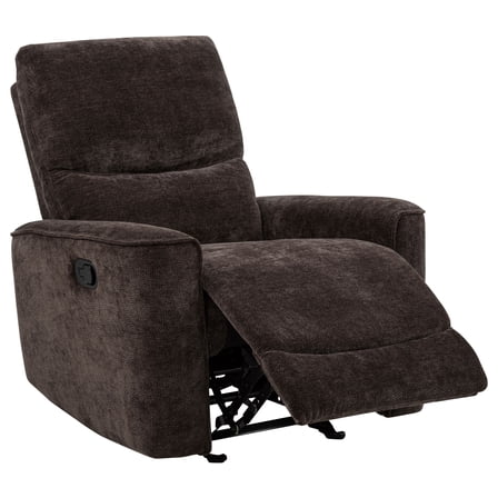 Navarro Chenille Upholstered Glider Recliner Dark Brown