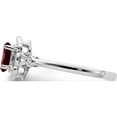 thumbnail image 4 of Sterling Silver Rhodium-Plated Garnet & Diam. Ring (Size 6) Made In India qbr21jan-6, 4 of 5