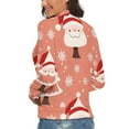 thumbnail image 3 of Santa Christmas Tree Women's Turtleneck Sweater Long Sleeve Ribbed Fitted Turtle Neck Casual Fall Winter Collection Top L, 3 of 4