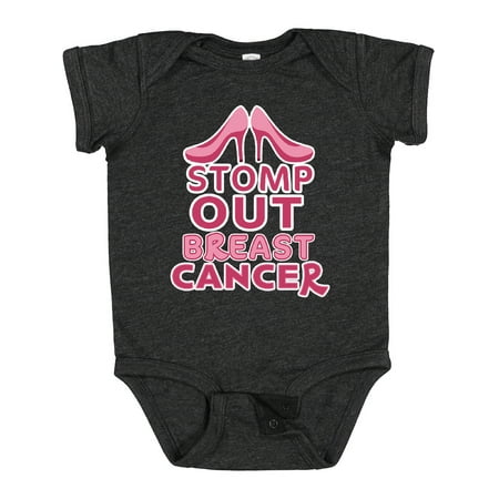 

Inktastic Stomp out Breast Cancer with Pink Heels Gift Baby Boy or Baby Girl Bodysuit