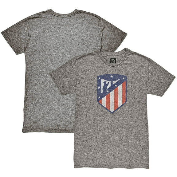 Men's 1863FC Heather Gray Atletico de Madrid Color Crest Twisted Tri-Blend Slub T-Shirt