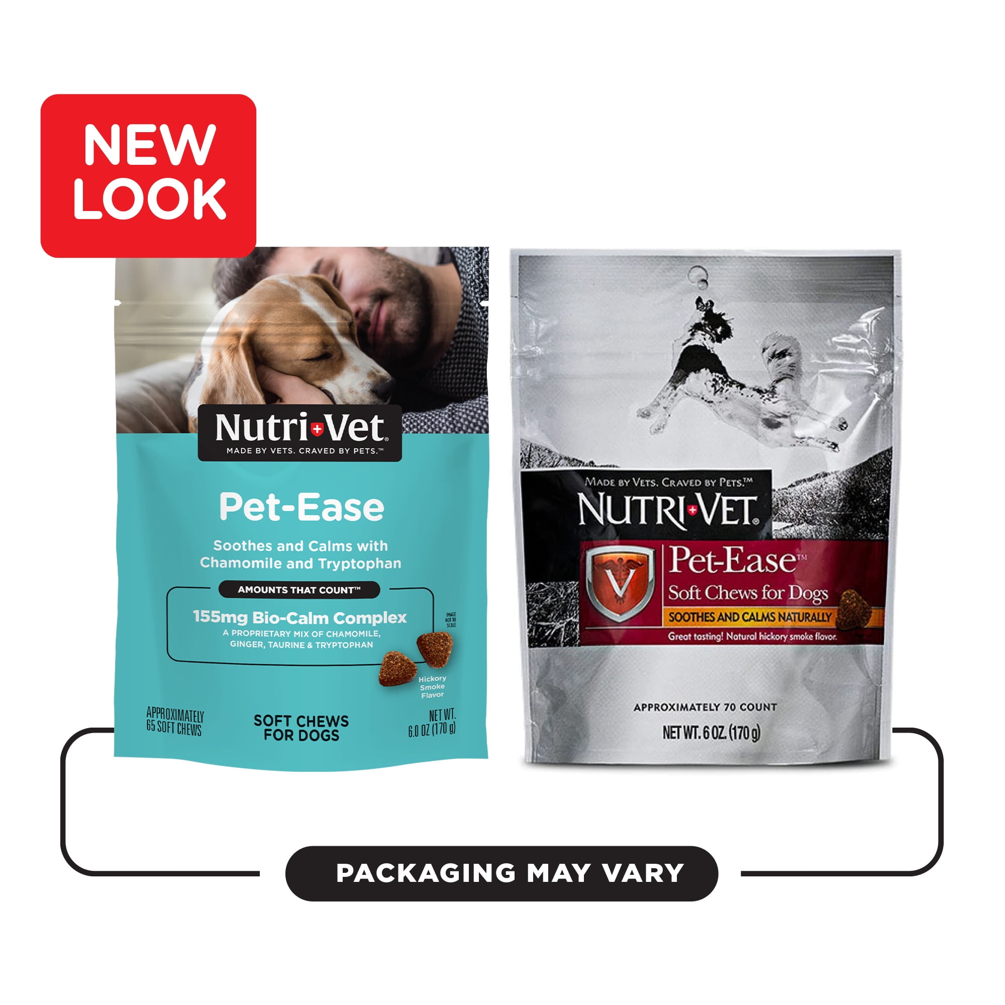 Nutri-Vet Pet-Ease Soft Chews for Dogs - Vet Formulated with Chamomile and Tryptophan to Soothe and Calm Dogs -6.0 oz