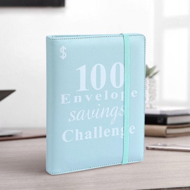 Savings Challenge Wallet Planners Book Portátil 100 sobres Savings Challenge Carpeta reutilizable para planificador de presupuesto