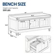 thumbnail image 4 of Aukfa Upholstered Storage Bench with 3 Drawers, Flip-Open Storage Box for Entryway, Hallway, Mudroom, White, 4 of 8