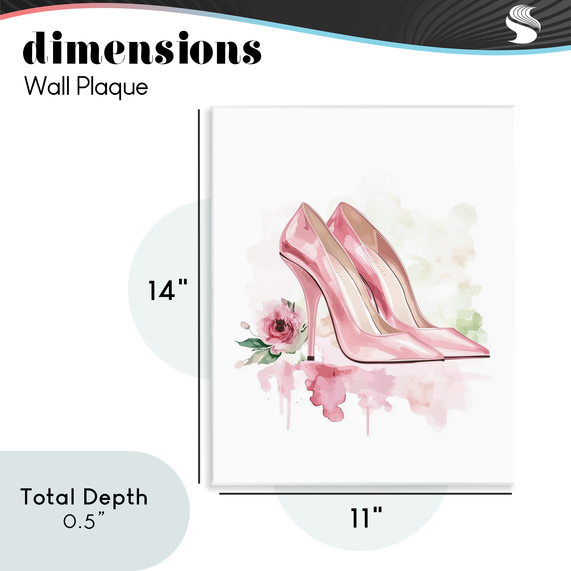 Rosy Pastel Heels Wall Plaque Art, design by Christine Simpson Art