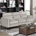 thumbnail image 5 of JERFIT Modern 3-Seater Sofa with Metal Legs, Plush Tan Fabric Couch for Living Room, Contemporary Comfortable Apartment Furniture, 5 of 7