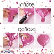 PMU Valentines Day Red Heart Shaped 18 Inches Mylar - Foil Balloons Pkg/50