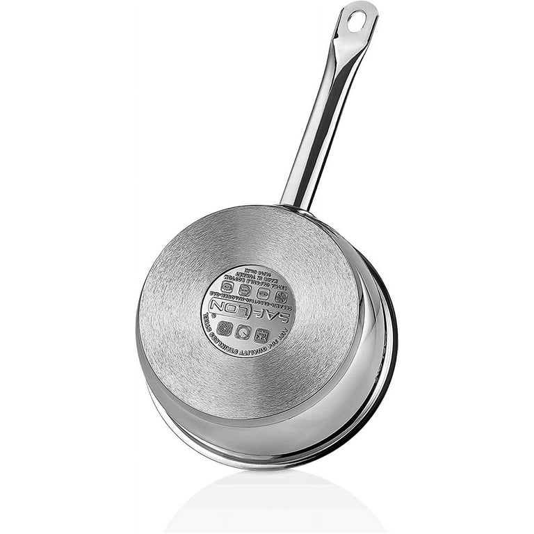 Saflon Stainless Steel 2 Qt Sauce Pan with Glass Lid