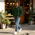 thumbnail image 6 of Domzest Waffle Hoodies for Men Long Sleeve Drawstring Hooded Sweatshirt 2026 Fall Casual Textured Streetwear Pullover Dark Green L, 6 of 8