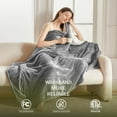 thumbnail image 2 of Heat Blanket \uDx\uD Throw Soft Flannel & Sherpa Reversible Electric Blanket with Heat Settings Timer Setting and Hours Auto-Shut Off, 2 of 7