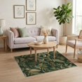 thumbnail image 3 of ODIKA 4'x6' Green Deep Tropical Elegance with Exotic Washable Area Rug Lush Botanicals and Avian Motifs in a Vintage for Home Office, Under Desk, Non-Slip Chair-Friendly, Flatwoven, 3 of 7
