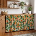 thumbnail image 3 of Orange Green Palm Leaves Cabinet Curtain 32"Wx55"L, Dustproof Pantry Door Curtain with Self Adhesive Tape, Summer Tropical Floral Tall Storage Cover Privacy Drape for Bathroom Kitchen Laundry Room, 3 of 9