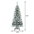thumbnail image 2 of Gymax 4.5ft Pre-lit Pencil Snow Flocked Pencil Christmas Tree Holiday Decoration, 2 of 10