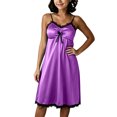 thumbnail image 6 of Iyufng Nightgowns for Women Spring/Summer Lace Panel Spaghetti Straps Pajama Dress with Built in Padding, 6 of 9