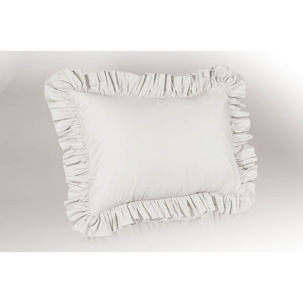 Ruffle Pillow case Standard Pillow sham (White), Ruffle Pillow Cover