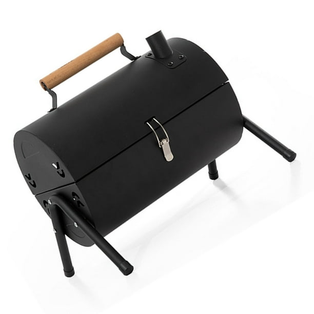 Parrilla De Barbacoa De Carbón Parrilla De Barbacoa De Carbón De Metal De Doble Cara Portátil Sin Humo para Acampar Fiestas De Picnic Negro